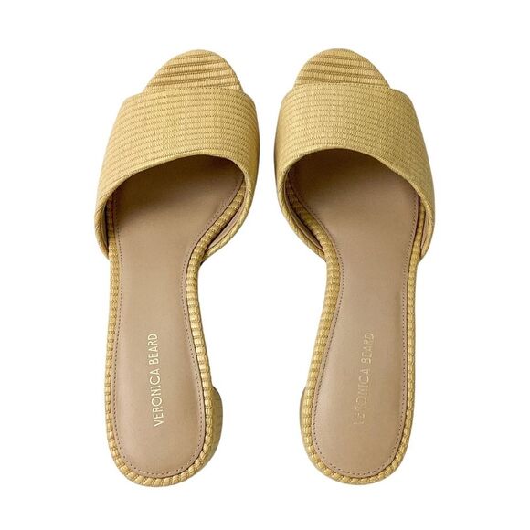 VERONICA BEARD Size 9 M Dali Woven Textured Platform Slide Sandal Raffia Shoes - Picture 7 of 10